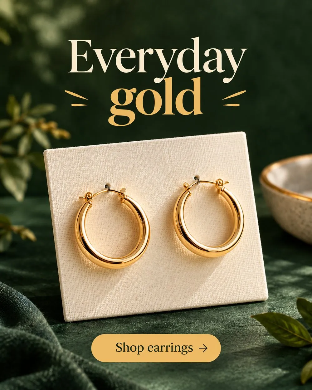 Gold hoop earrings poster